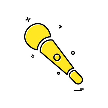 Mikrofon simgesi tasarım, renkli vektör çizim