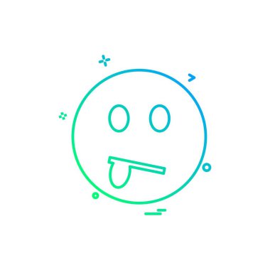 Emoji simgesi tasarım, renkli vektör çizim