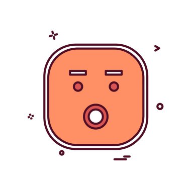 Üzgün emoji simgesi tasarım, renkli vektör çizim