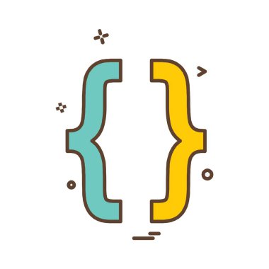 Kod simgesi tasarım vektörü