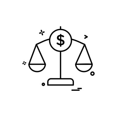 Para ölçekli ikon vektör tasarımı dengesi