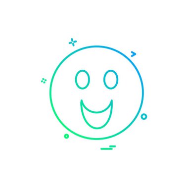 Emoji simgesi tasarım, renkli vektör çizim