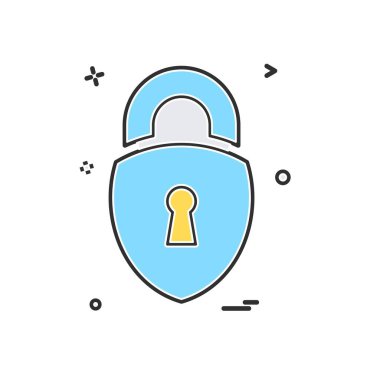 kilit düz simge vektör çizim 