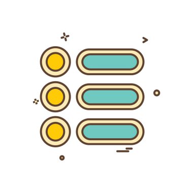 Menü simgesi tasarım, renkli vektör çizim