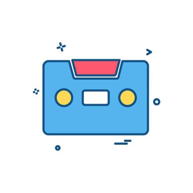 Casette simge tasarım vektörü