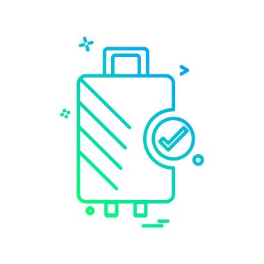 Seyahat çanta simge tasarlamak vektör