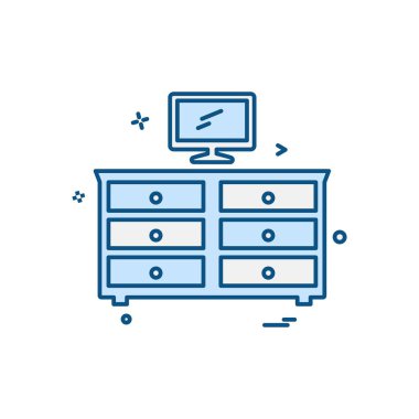 Mobilya simgesi tasarım, renkli vektör çizim