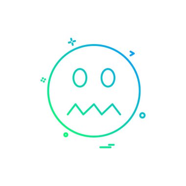 Emoji simgesi tasarım, renkli vektör çizim