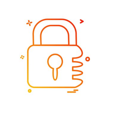 kilit düz simge vektör çizim 