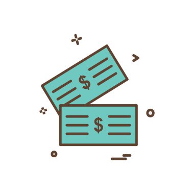 Dolar simgesi tasarım, renkli vektör çizim