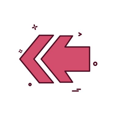 Sol ok simgesi tasarım vektörü