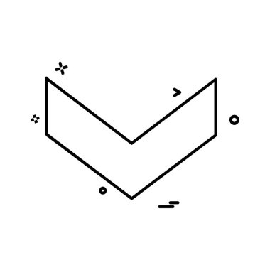 Aşağı ok simgesi tasarım vektörü