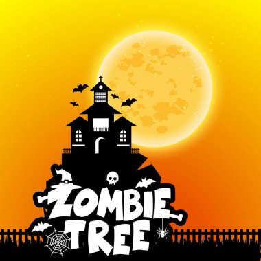 Cadılar Bayramı tatil kartı arka plan renkli vektör çizim 