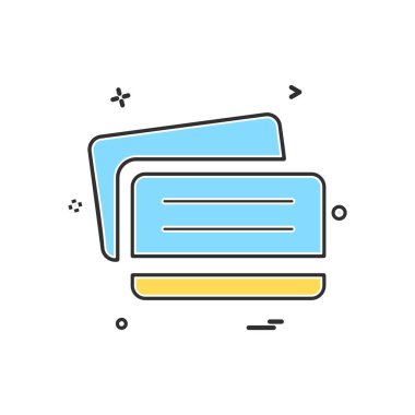 Kredi kartı simgesi tasarım, renkli vektör çizim