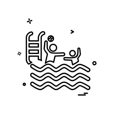 Yüzme simgesi tasarım vektörü