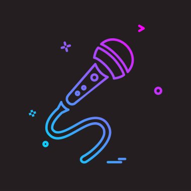 Mikrofon simgesi tasarım, renkli vektör çizim