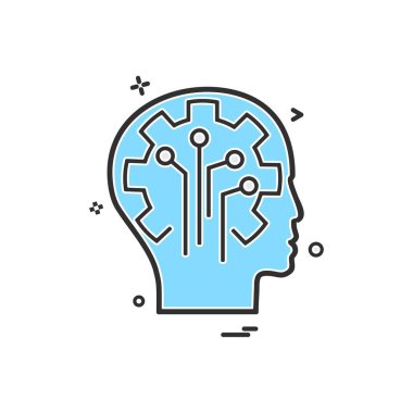 Yapay beyin devre istihbarat simge vektör tasarımı