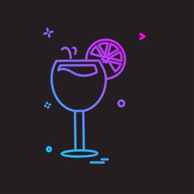 İçki simgesi tasarım, renkli vektör çizim 