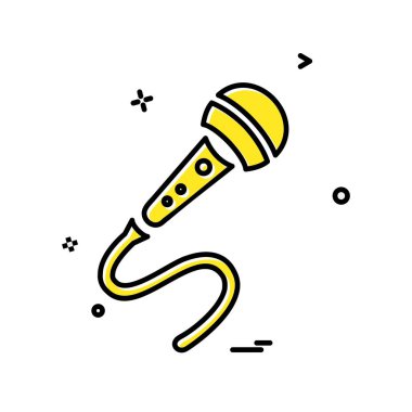 Mikrofon simgesi tasarım, renkli vektör çizim