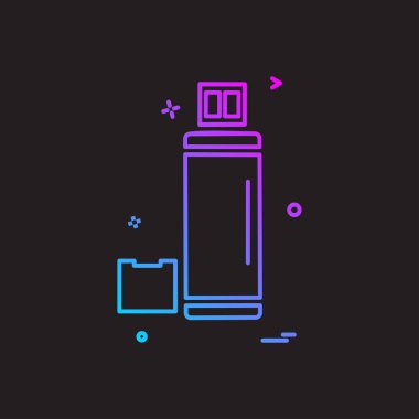 USB aygıt simgesi tasarım, renkli vektör çizim