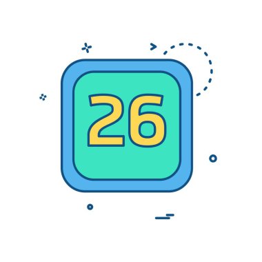 26 tarihi takvim simge tasarlamak vektör