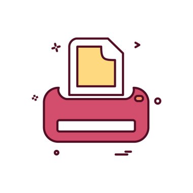 Yazıcı simgesi tasarım, vektör çizim