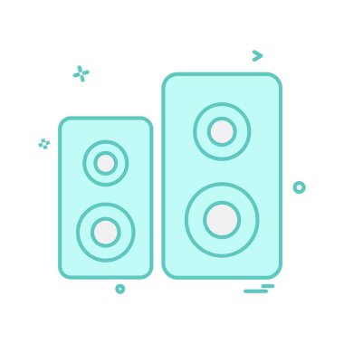 Hoparlör simgesi tasarım, renkli vektör çizim 