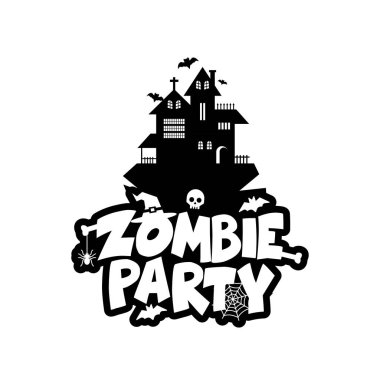 Zombi parti tipografi tasarlamak vektör 