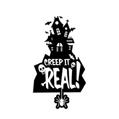 Gerçek tipografi tasarım tutmak. Cadılar Bayramı Yazdır ya da kutlama kartı vektör çizim