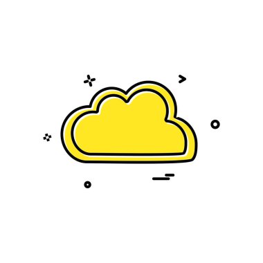 Bulut simgesi tasarım, renkli vektör çizim