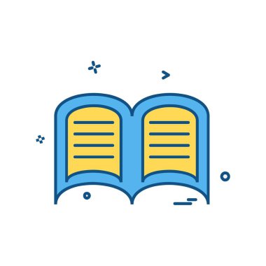 kitap simgesi tasarımı vektör çizimi 