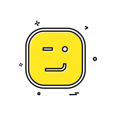 Mutlu emoji simgesi tasarım, renkli vektör çizim
