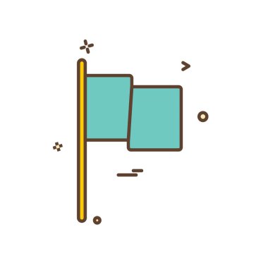 Bayrak simgesi tasarım vektörü