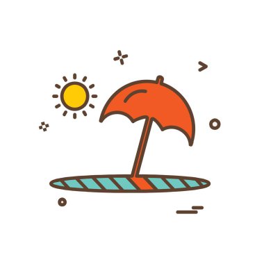 Plaj simgesi tasarım vektörü