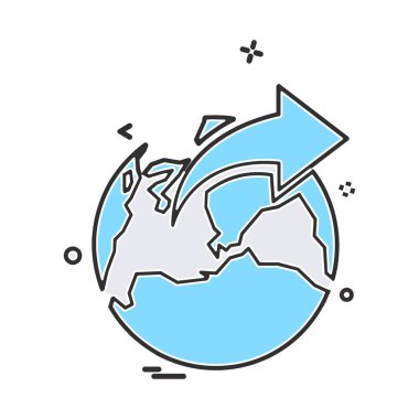 Dünya küre simge tasarlamak vektör 