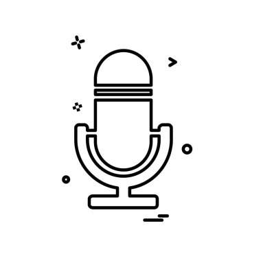 Mikrofon simgesi tasarım, renkli vektör çizim