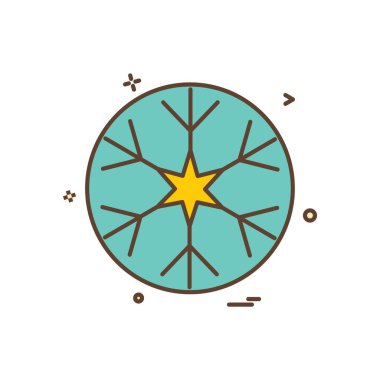 Beyaz arka plan üzerinde renkli kar tanesi simgesi