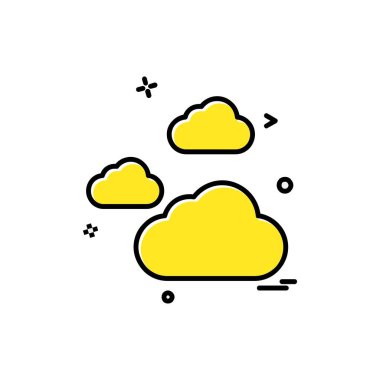Bulutlu hava simgesi tasarım vektörü