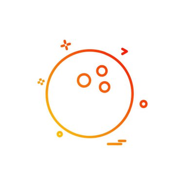 Bowling simgesi tasarım, renkli vektör çizim