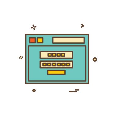 Web sitesi simgesi tasarım, renkli vektör çizim