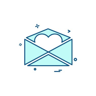 Sevgililer günü simgesi tasarım, renkli vektör çizim