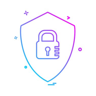 Kalkan simgesi tasarım, renkli vektör çizim