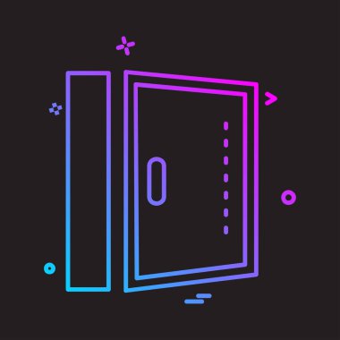 Çalışma araçlar simgesi tasarım, renkli vektör çizim 