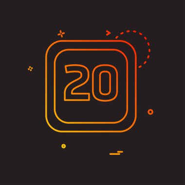 20 tarihi takvim simge tasarlamak vektör