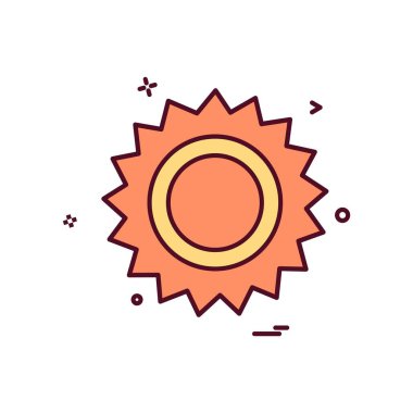 Güneş simgesi tasarım, renkli vektör çizim