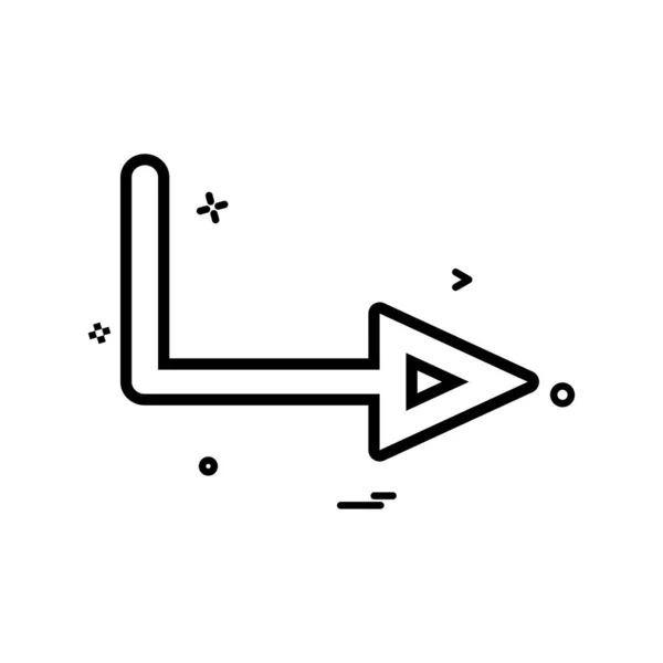 Flecha Derecha Signo Tráfico Icono Vector Diseño — Vector de stock