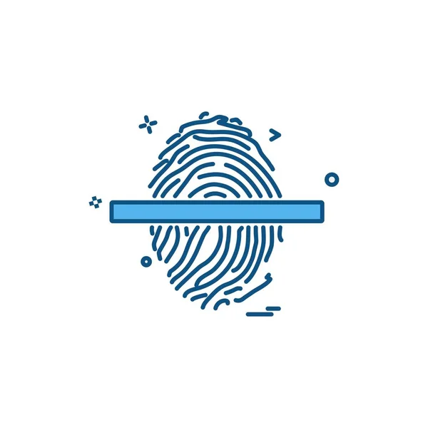 Fingerprint Icon Design Vector — Stock Vector