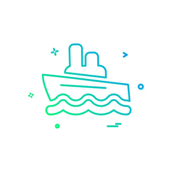 Schip Pictogram Ontwerp Vector — Stockvector