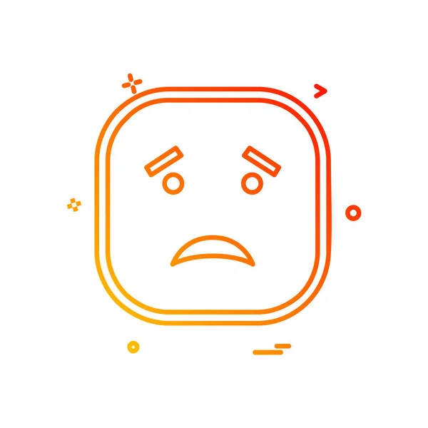 Üzgün Emoji Simgesi Tasarım Renkli Vektör Çizim — Stok Vektör