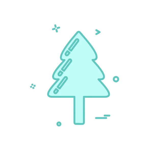 Christmas Tree Icon Design Vector — Stock Vector